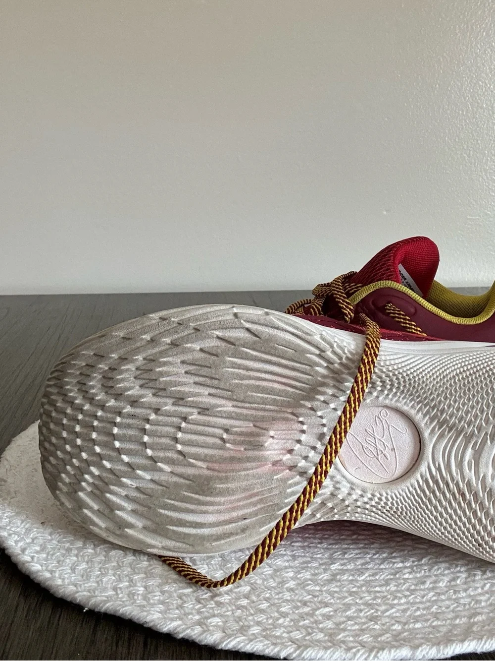 Under Armour Red and Yellow Women's Athletic Sneakers